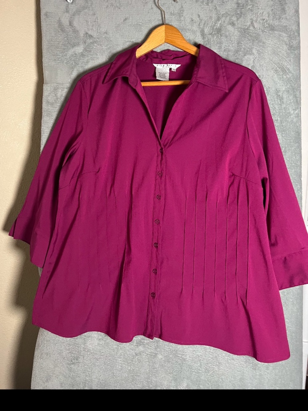 Fred David‎ Woman 3/4 sleeve modest office buttton up top size 2X